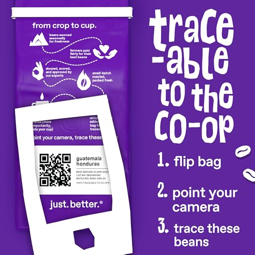 Ethical Bean Fairtrade Organic Coffee, Lush Medium Dark Roast, Ground Coffee Beans- 100% Arabica Coffee (8 oz Bag), 0.5 Pound (Pack of 1)