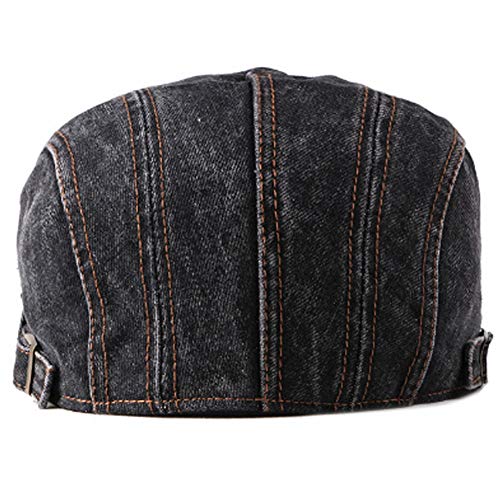 Men's Denim Newsboy Flat Cap Gatsby Ivy Cabbie Hat Driving Cap