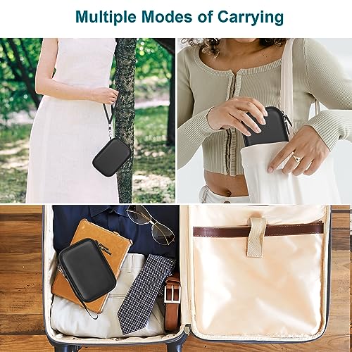 Canboc Carrying Case Compatible with Phomemo M02 Sticker Printer, Pocket Thermal Bluetooth Sticker Photo Maker Box for Thermal Paper, USB Cable, Black (Case Only)