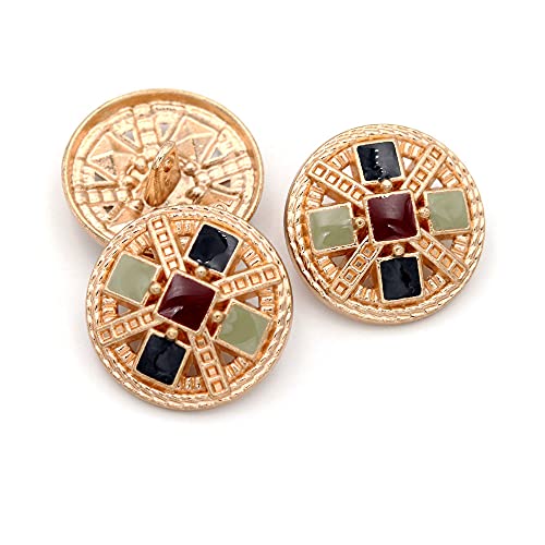 Metal Button Colored Button Sew on Clothes Decorative Buttons for Clothing 5pcs(Blue,23mm)