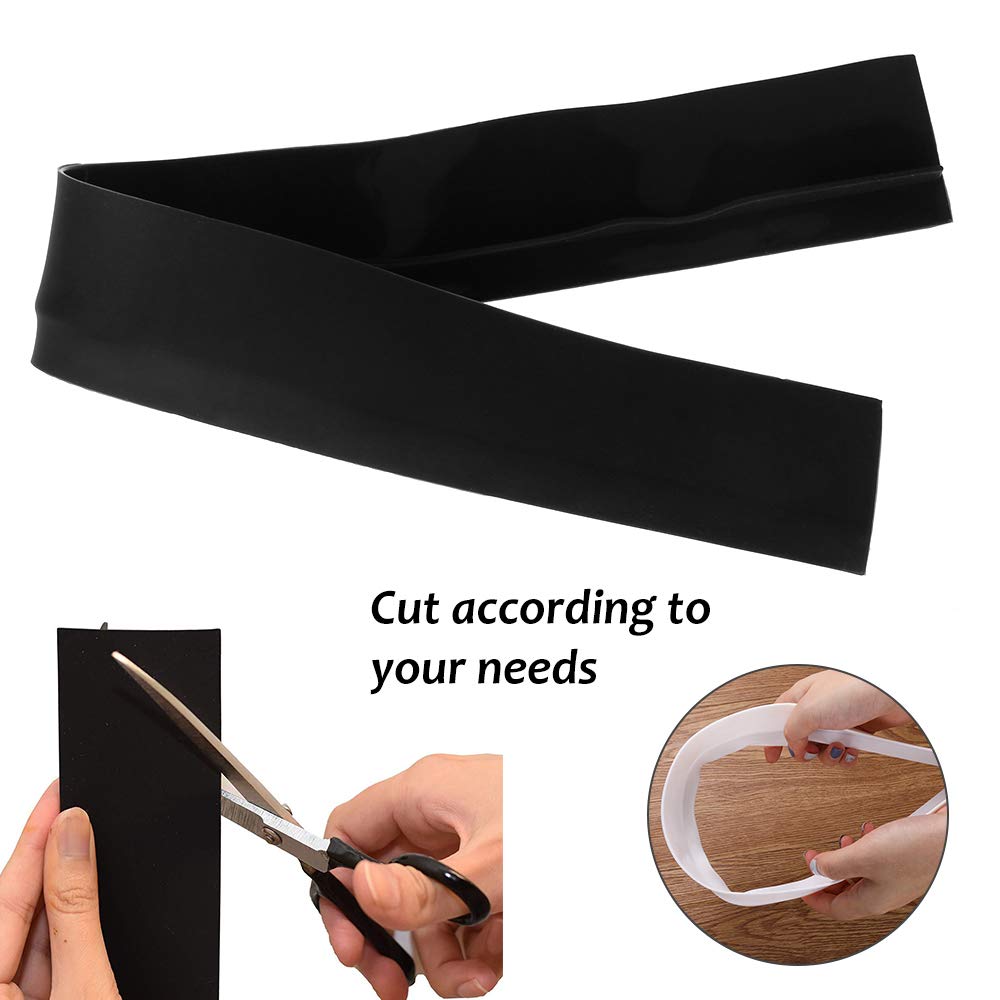 CozyKit Silicone Kitchen Stove Counter Gap Cover Long & Wide Gap Filler (2 Pack) Seals Spills Between Counters, Stovetops, Washing Machines, Oven, Washer, Dryer - Heat-Resistant and Easy Clean (Black)