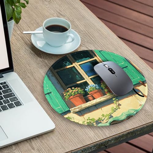 Gctriki Round Mouse Pad, Cute Butterfly Flower Mousepad for Laptop Gaming Women, with Stitched Edge Non-Slip Rubber Base, Feminist Inspirational Quote Mouse Pad, Home Office Decor Desk Accessories