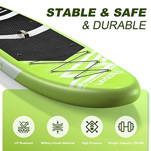 FBSPORT 11' Premium Inflatable Stand Up Paddle Board, Yoga Board with Durable SUP Accessories & Carry Bag | Wide Stance, Surf Control, Non-Slip Deck, Leash, Paddle and Pump for Youth & Adult