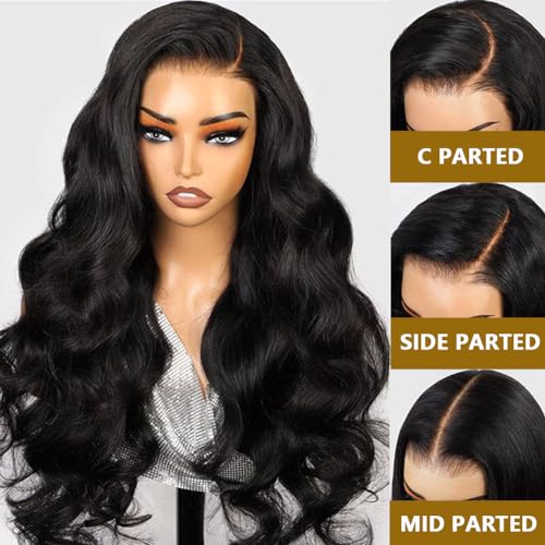 BestFun Body Wave Lace Front Wigs Human Hair Pre Plucked 200 Density Glueless HD Lace Frontal Wigs Human Hair 13X4 Body Wave Wig for Women Natural Hairline