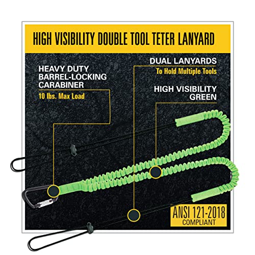 Maximum Safety Hi-Vis Double Leg Tool Lanyard