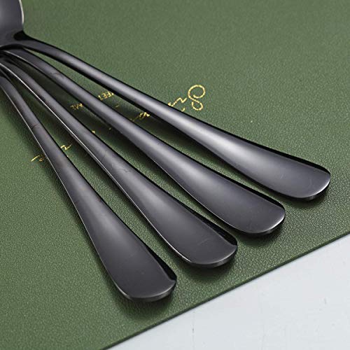 Black Kyraton Titanium Plating Serving Set - 4 Pieces, Includes 2 Spoons and 2 Slotted Spoons
