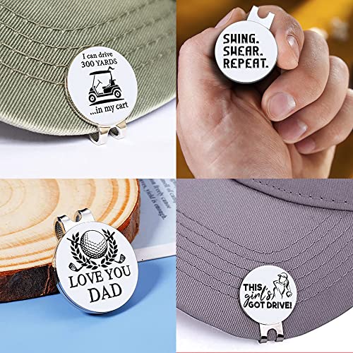 GEYGIE Best Dad by Par Golf Ball Marker with Magnetic Hat Clip, Funny Golf Accessories Gifts for Men Women, Golf Gifts for Men Woman, Birthday Gifts for Golf Fan, Golf Novelty Gift