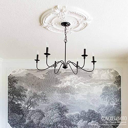 Ekena Millwork CM18ATRBC Attica Ceiling Medallion, 18"OD x 4"ID x 5/8"P (Fits Canopies up to 5"), Hand-Painted Root Beer Crackle