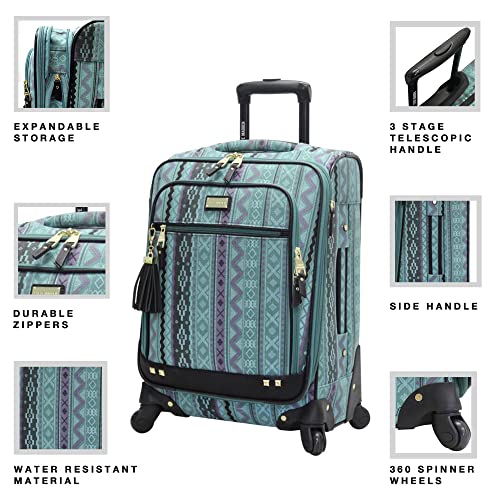 Steve Madden Luggage Large 28" Expandable Softside Suitcase With Spinner Wheels (28in, Legends Turquoise)