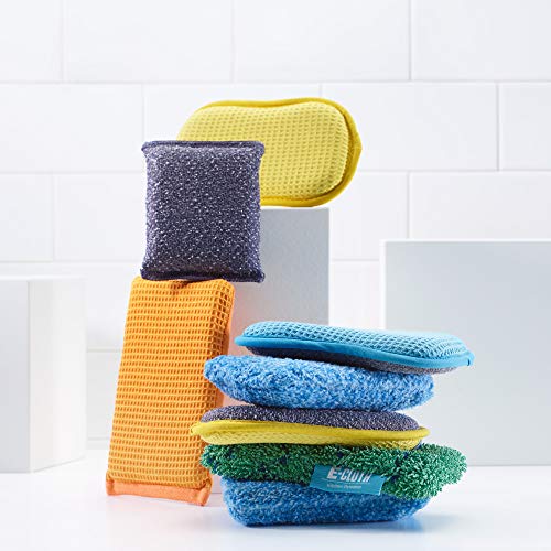 E-Cloth Non-Scratch Scrubbing Pads - Scrubbing Dish Sponges Kitchen Cleaning Kit - Reusable Scrubber Sponges for Dishes and Cleaning - Non-Scratch Scrubbers for Cleaning - 2-Pack