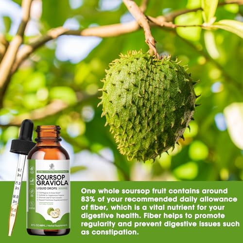 iMATCHME Soursop Graviola Liquid Drop for Cell Support & Regeneration, Immune Boost, Relax, Liver and Sleep, Soursop Bitters Liquid, Herbal Goodness, Sugar/Gluten Free, Natural Flavor, 2 Fl Oz