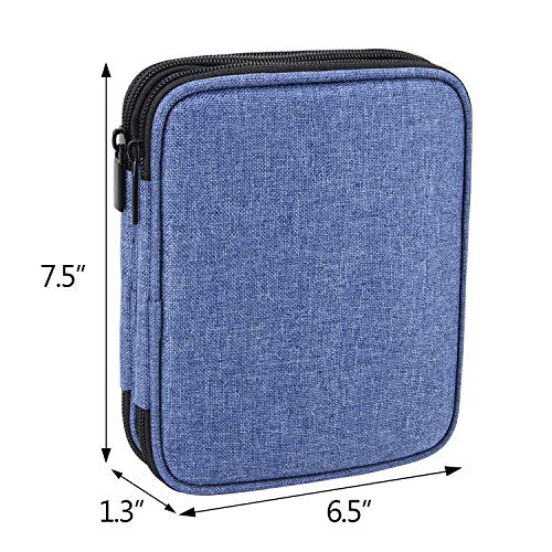 Teamoy Organizer Case for Interchangeable Circular Knitting Needles, Crochet hooks and Knitting Accessories, Keep All in Place and Easy to Carry, Blue (No Accessories Included)