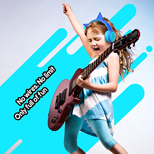 gorsun Kids Bluetooth Headphones with Microphone,Toddler Wireless Headsets with 85dB Volume Limited Hearing Protection,Stereo Over-Ear Headphones for Boys and Girls (Blue)