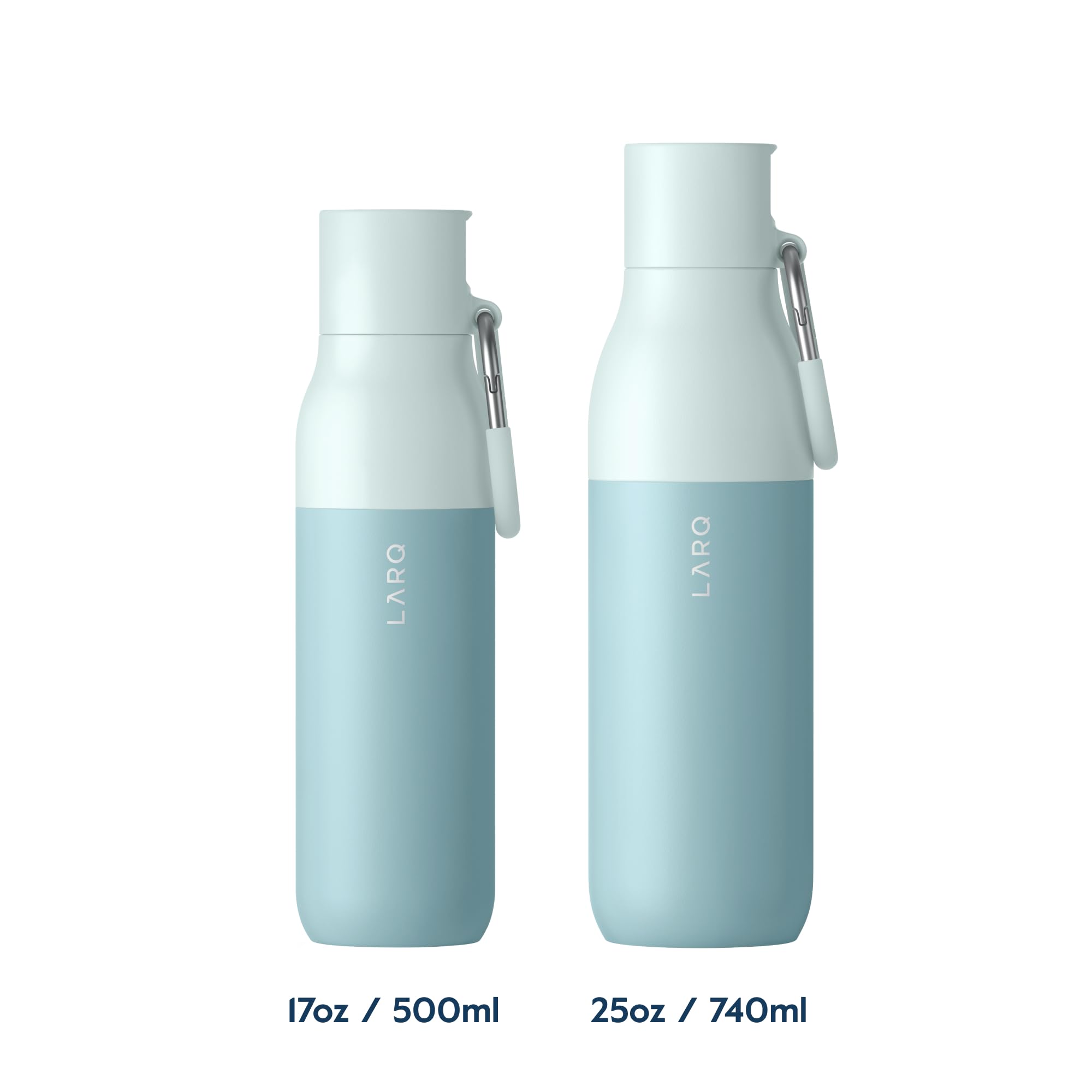 LARQ Bottle Flip Top 17 oz - Insulated Stainless Steel Water Bottle With Straw | Thermos, BPA Free | Reusable Water Bottle for Sports, Gym, and Travel | Keep Drinks Cold for 24 Hours, Seaside Mint