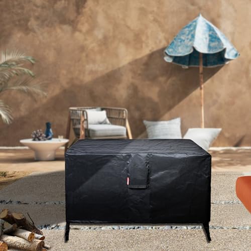 SheeChung Rectangular Fire Pit Cover Fits 40-44 Inch Fire Table-Waterproof Anti-UV 600D Heavy Duty Outdoor Cover for Patio Table Furniture Gas Firepit Deck Box Protector/Storage Cover(44"x28"x25")