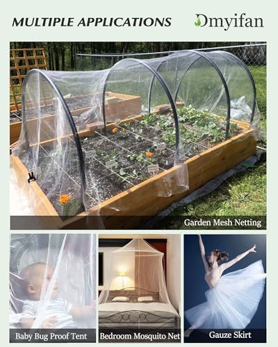 Dmyifan 4x10Ft Ultra Fine Garden Mesh Netting Thicken Protection Netting for Vegetable Plant Fruits Health Growing, White Screen Barrier Net for Pest Bird Mosquito