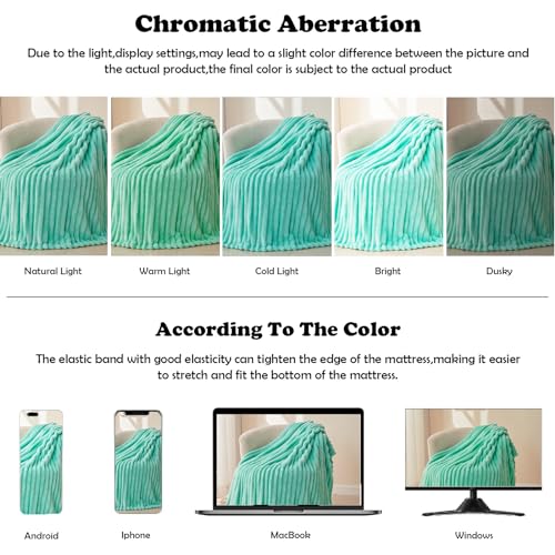 NEWCOSPLAY Super Soft Queen Blanket Navy Premium Silky Flannel Fleece 3D Ribbed Jacquard Lightweight Bed Blanket All Season Use (Navy Ribbed, Queen(90"x90"))