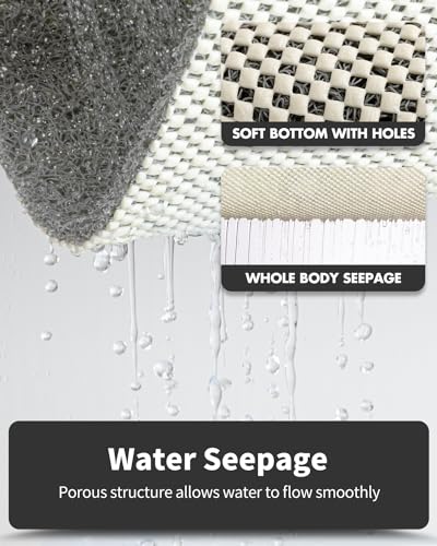 Non-Slip Bathtub Mat, 17x 30 Inch, Shower Mats for Bath Tub, PVC Loofah Bathroom Mats for Wet Areas, Quick Drying