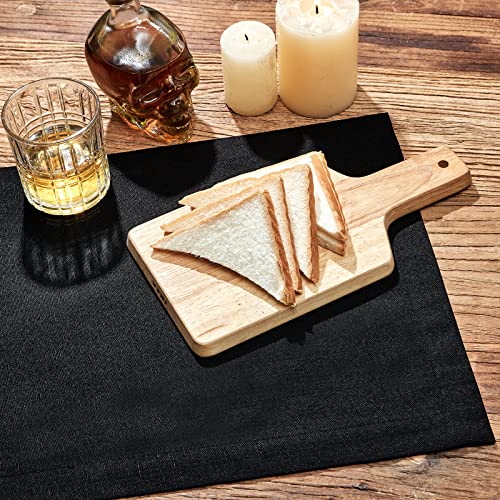 Mebakuk Linen Farmhouse Table Runner Large Burlap Style Soft and Waterproof Decorative Fabric Runner for Outdoor Wedding and Dinner (14 x 36 Inch, Black)