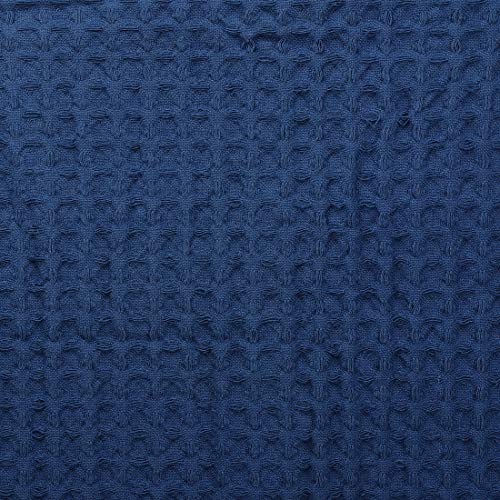 HILLFAIR 100% Combed Cotton Blanket– Twin Size Bed Blankets– Warm Soft All Season Breathable Lightweight Summer Blankets– Waffle Weave Home Decor Bed Blanket- Navy Twin Bed Cotton Blankets/Bedcovers