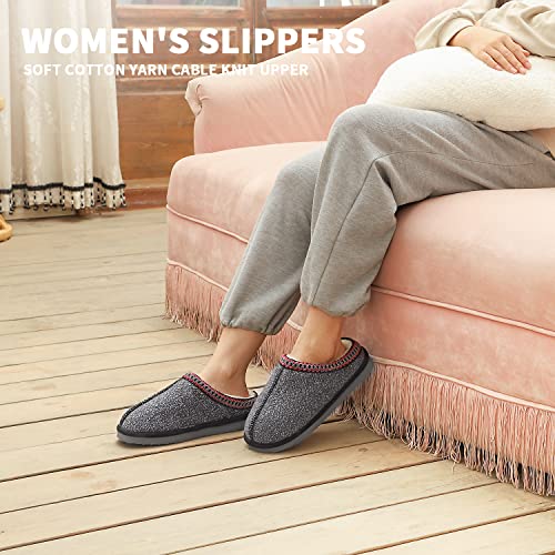 House Bedroom Slippers for Women Indoor and Outdoor with Fuzzy Lining Memory Foam(Baby Pink,5/6)