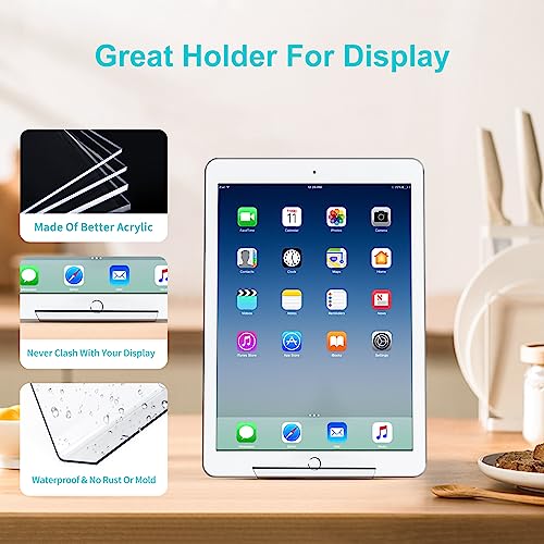 Boloyo Acrylic Book Stand Without Ledge,6 Inch 4PC Clear Acrylic Display Easel Transparent Display Stand Holder Tablet Holder for Displaying Pictures,Books,Artworks, CDs
