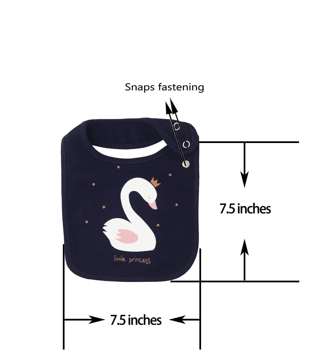 Maiwa 6 Pack Waterproof Cotton Baby Bibs for Girls for Drooling Eating Teething with Snaps