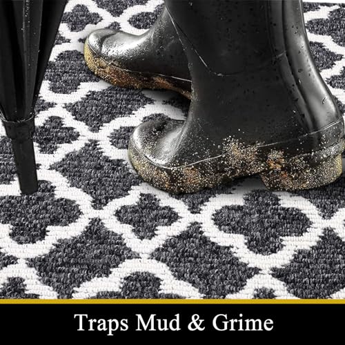 U'Artlines Runner Rug for Hallway 2×6feet Non Slip Kitchen Floor Carpet Runners Beige Geometric Pattern Machine Washable Area Rug for Entryway Bathroom