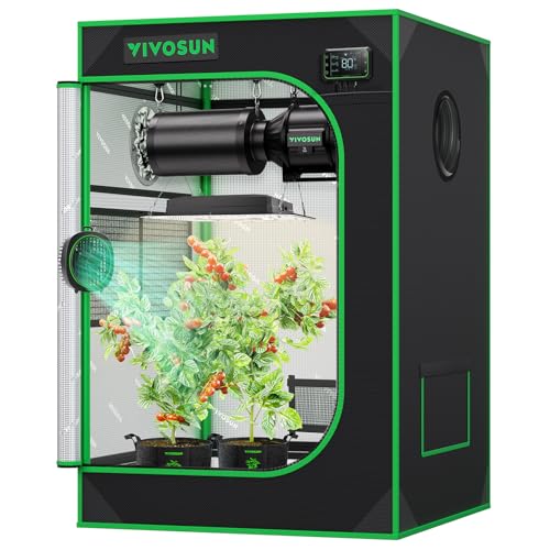 VIVOSUN S223 2x2 Grow Tent, 24"x24"x36" High Reflective Mylar with Observation Window and Floor Tray for Hydroponics Indoor Plant for VS1000