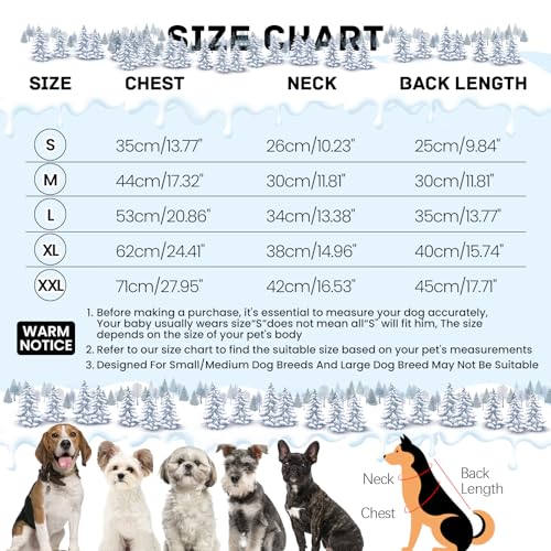 BRKURLEG Black Dog Coat with Harness, Dog Winter Jacket, Dogs Onesie Body Warm Jackets, Small Dogs Winter Coats Reflective Windproof Warm Cold Weather Coats, Pet Waterproof Jacket Hiking S