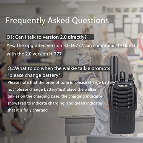Retevis H-777 Walkie Talkies with Shoulder Mic,2 Way Radios Long Range,License-Free,LED Flashlight,Portable,Shock Resistant,for Family Outdoor Small Commercial (4 Pack)