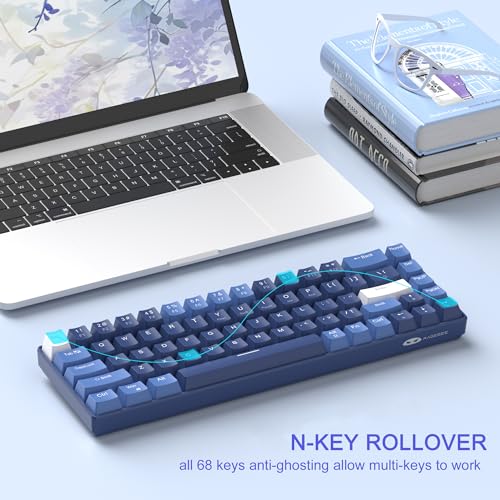 MageGee Portable 60% Mechanical Gaming Keyboard, Hot Swappable Blue Whale Switch, RGB Backlit Compact 68 Keys Mini Wired Gradient Custom Keyboard for Windows Laptop PC, with Silencing Cotton, Black