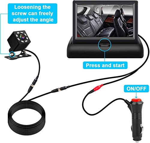 Shynerk Baby Car Mirror, 4.3'' HD Night Vision Function Car Mirror Display, Safety Car Seat Mirror Camera Monitored Mirror with Wide Crystal Clear View, Aimed at Baby, Easily Observe The Baby’s Move
