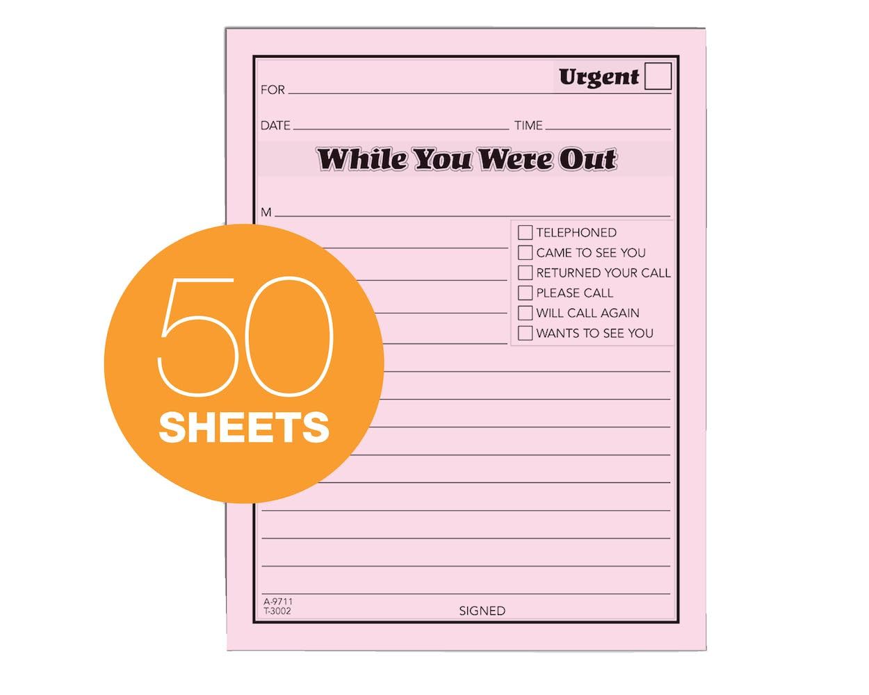 TOPS While You Were Out One-Sided Note Pads, 4.25 x 5.5 Inches, Pink, 50 Sheets per Pad, 12 Pads per Pack (3002P)