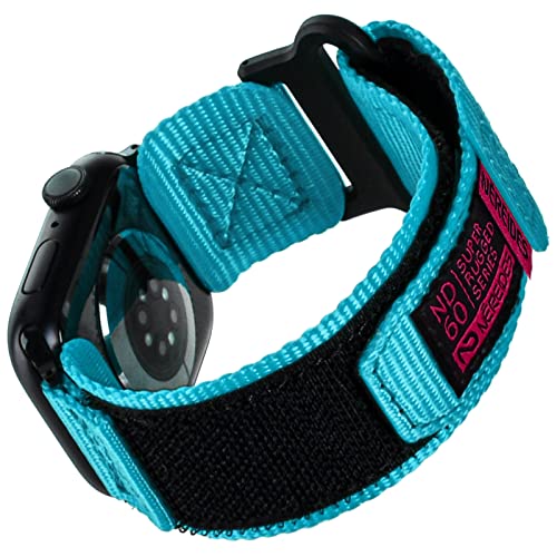 Nereides Compatible with Apple Watch Band Series 8/7/6/5/4/3/2/1/SE, Nylon Sports Strap with Woven Design for 42mm/44mm/45mm 38mm/40mm/41mm (38mm/40mm/41mm, Al Aqua)