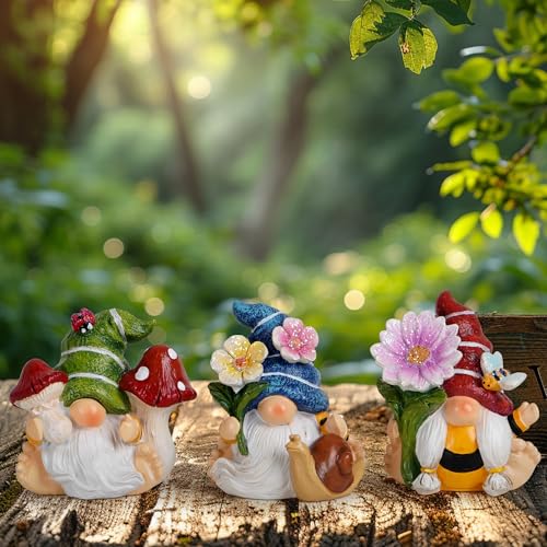 Hodao Spring Gnomes 3 Pcs Honey Bee Gnome Decorations Handmade Elf Dwarf Figurines Home Kitchen Farmhouse Holiday Festival Party Gifts(Multicolor Honey Bee Gnome)