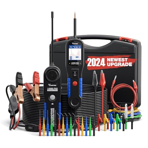 VDIAGTOOL V200 PRO Upgrade Kit Automotive Power Circuit Probe Tester with 30PCS Back Probe Kit, 12/24V Electrical Short and Open Circuit Finder AC/DC Voltage Test Activating Component 40Ft Cable