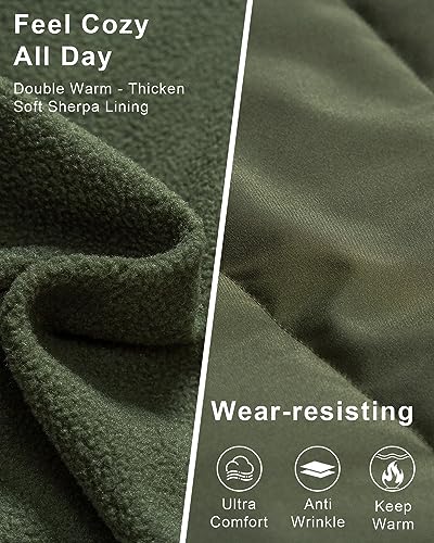 CREATMO US Big and Tall Winter Coats for Men Puffer Jacket Men's Hooded Coat Warm Thicken Cotton with Removable Hood Parka Army Green 2X