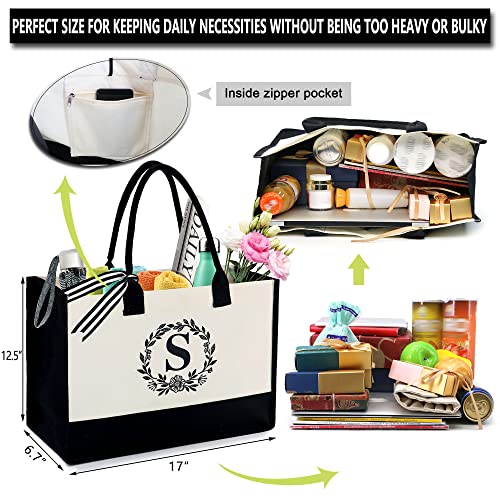 BeeGreen Fun Gifts for Women Office Coworkers Female Hostess Teacher Large Tote Bag Birthday Gift Bag Woman Gifts for Adult Popular Gifts Monogram Practical Gifts Beach Bag Woman Gifts for Adult N