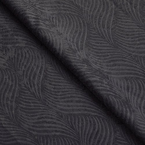 Superior Blackout Curtains, Room Darkening Window Accents, Sunblocking, Thermal, Modern Geometric Waves with Grommets, Curtain Set of 2 Panels, 52 W X 120 L, Silver