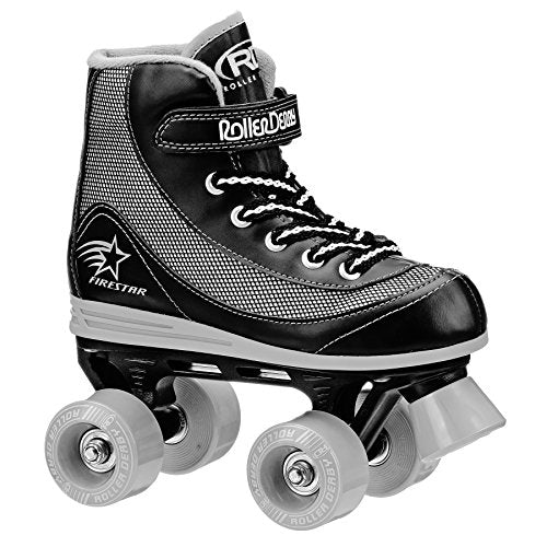 Roller Derby Firestar Youth Girl's Quad Roller Skates, White/Mint, Size 13