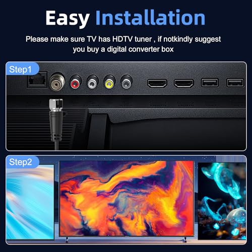 HD Digital TV Antenna Small Indoor Outdoor, Includes Magnetic Base and 360° Reception Support Smart 4K 1080P Fire and All Older TV's HDTV Television for Free Local Channels -10ft Coax Cable