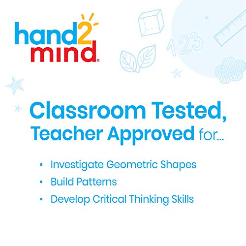 hand2mind Foam Pattern Blocks, Foam Shapes, Geometric Shapes for Kids, Pattern Play, Toddler Pattern Blocks, Shapes for Kindergarten, 3D Shapes Manipulatives, Sorting Math (Set of 100)