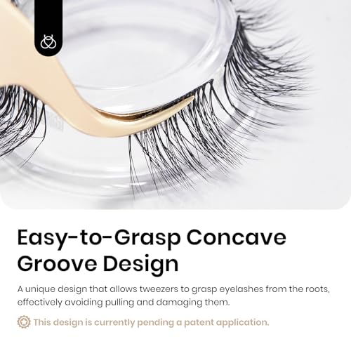 Beetles Easy Lashes False Eyelashes Essential Collection 5 pairs of Mixed Super Natural with tweezers Wispy Fluffy Fake Lashes for Women Strip Lashes Eyelash Extension Kit Faux Mink Eyelashes 14 mm 3D