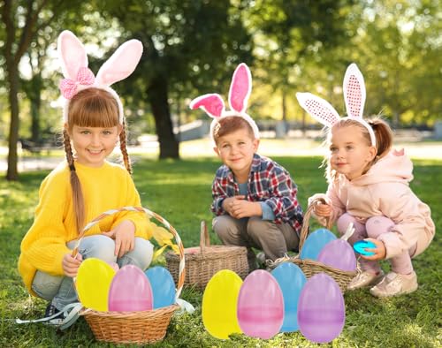 The Dreidel Company 8 Inch Massive Translucent Easter Eggs (2 Pack) Colorful Bright Plastic Easter Eggs, Perfect For Easter Egg Hunt, Surprise Egg, Easter Hunt, 8" Giant Fillable Eggs (2-Pack)