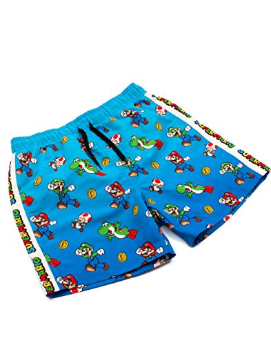 Super Mario Swim Shorts Boys Luigi Kids Gamer Swimming Trunks Pants (3-4 Years) Blue
