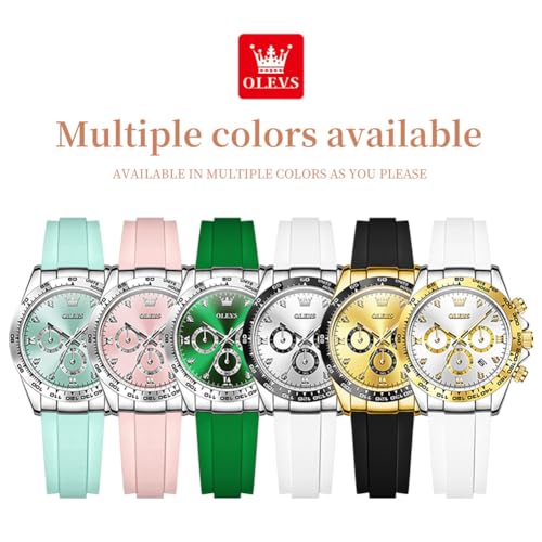 OLEVS Women Watch Fashion Rose Gold Diamond Analog Quartz Female Watches for Women Luxury Dress Ladies Stainless Steel Luminous Waterproof Date Wrist Watch Blue