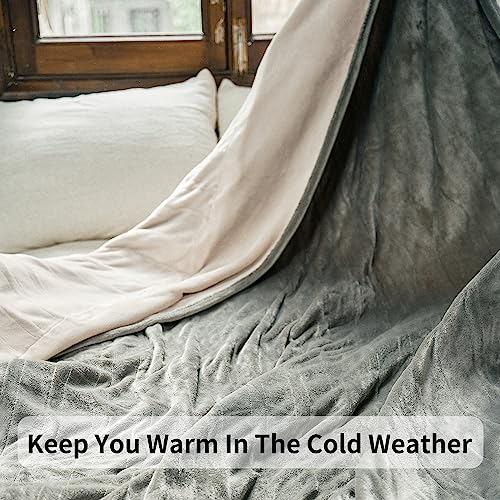 JET'S HOME Heated Blanket 50"x60" - ETL&FCC Certified Flannel Electric Blanket Throw Machine Washable Heating Blanket with 5 Heating Levels 3 Hours Auto-Off Overheating Protection (Blue)