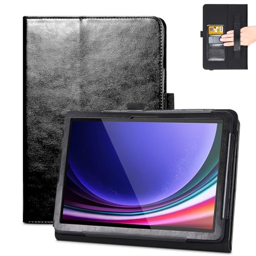 E NET-CASE Case for Samsung Galaxy Tab S9 FE 10.9 Inch/Galaxy Tab S9 11 Inch 2023, New Upgrated Folio Design, Multi-Viewing Stand Cover with Auto Sleep/Wake & Support S-Pen, Black