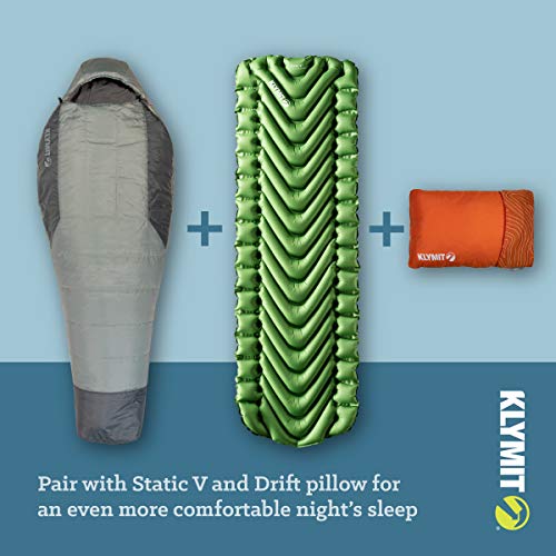 Klymit Wild Aspen Lightweight Mummy Sleeping Bag, 20 Degree Sleeping Bag for Camping, Hiking, and Backpacking in Cold Weather, Regular